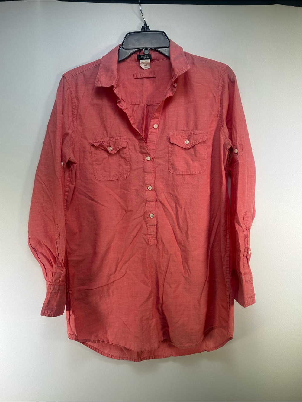 J. Crew Coral Button-Front Shirt
